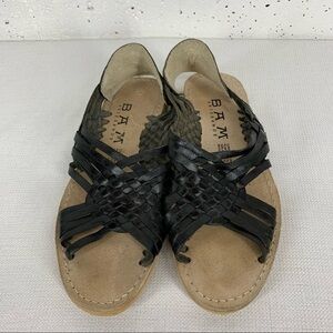 BAM Artesanos size 8 (Mexico 25) Handmade Black Leather Sandals